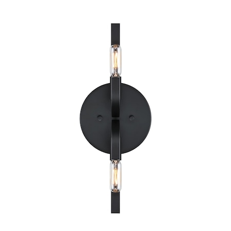 Designers Fountain Skye 6.25 in. 2-Light Matte Black Wall Sconce Light for Bathrooms D314C-2WS-MB
